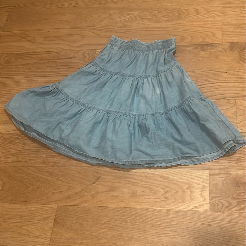 Chloe blue dress up to knees or higher